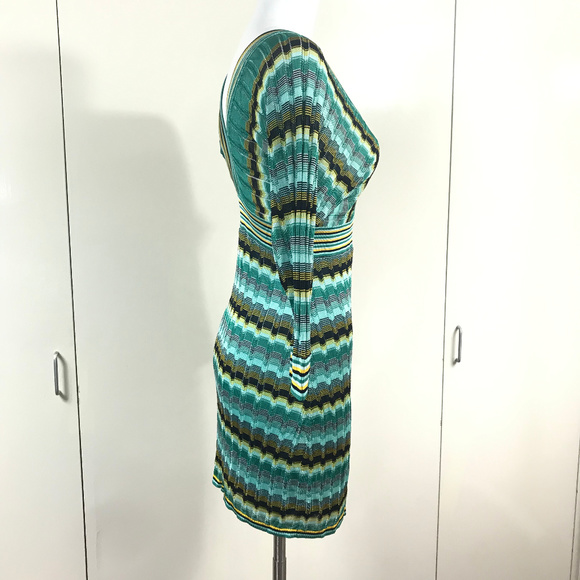 Guess Marciano deep V bat sleeves Missoni dress - Picture 5 of 8